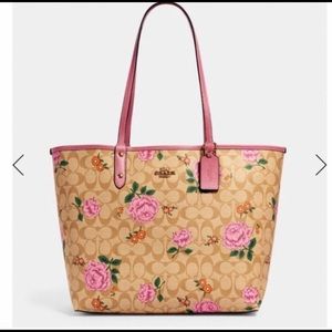 Authentic coach floral pink reversible
